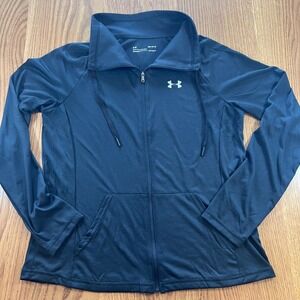 Under Armour Women Black Heatgear Full Zip Jacket Athletic Casual Size MD     A5